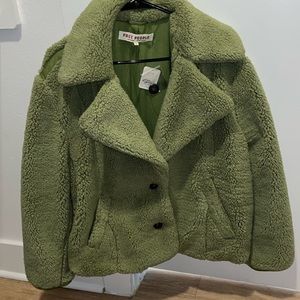 Free People Cozy Joplin Green Winter Jacket in Sweet Pistachio